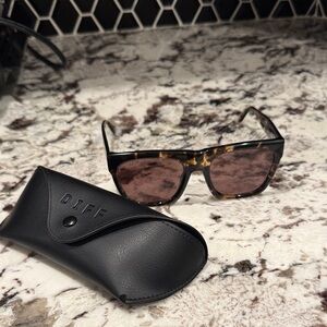 Diff Eyewear Easton Tortoise Frame Sunglasses with Brown Lenses